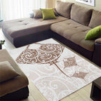 New Zealand Manta Ray Tattoo Area Rug Aotearoa Maori Haehae Beige - Aussie Hoodie