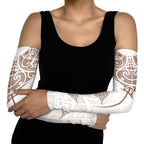 New Zealand Manta Ray Tattoo Arm Sleeves Aotearoa Maori Haehae Beige - Aussie Hoodie