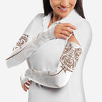 New Zealand Manta Ray Tattoo Arm Sleeves Aotearoa Maori Haehae Beige - Aussie Hoodie