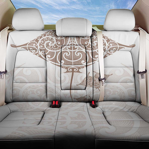 New Zealand Manta Ray Tattoo Back Car Seat Cover Aotearoa Maori Haehae Beige - Aussie Hoodie
