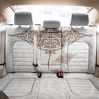 New Zealand Manta Ray Tattoo Back Car Seat Cover Aotearoa Maori Haehae Beige - Aussie Hoodie