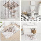 New Zealand Manta Ray Tattoo Bathroom Set Aotearoa Maori Haehae Beige - Aussie Hoodie