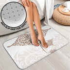 New Zealand Manta Ray Tattoo Bathroom Set Aotearoa Maori Haehae Beige - Aussie Hoodie