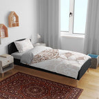 New Zealand Manta Ray Tattoo Bedding Set Aotearoa Maori Haehae Beige - Aussie Hoodie