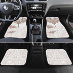 New Zealand Manta Ray Tattoo Car Mats Aotearoa Maori Haehae Beige - Aussie Hoodie