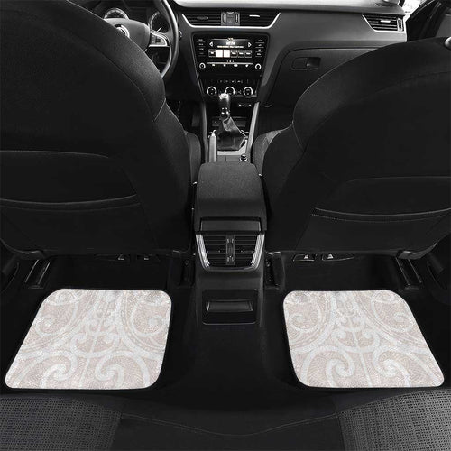 New Zealand Manta Ray Tattoo Car Mats Aotearoa Maori Haehae Beige - Aussie Hoodie