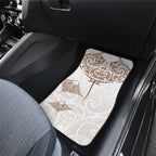 New Zealand Manta Ray Tattoo Car Mats Aotearoa Maori Haehae Beige - Aussie Hoodie