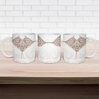 New Zealand Manta Ray Tattoo Ceramic Mug Aotearoa Maori Haehae Beige - Aussie Hoodie