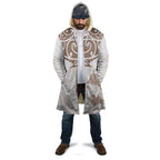 New Zealand Manta Ray Tattoo Cloak Aotearoa Maori Haehae Beige - Aussie Hoodie