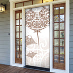 New Zealand Manta Ray Tattoo Door Cover Aotearoa Maori Haehae Beige - Aussie Hoodie