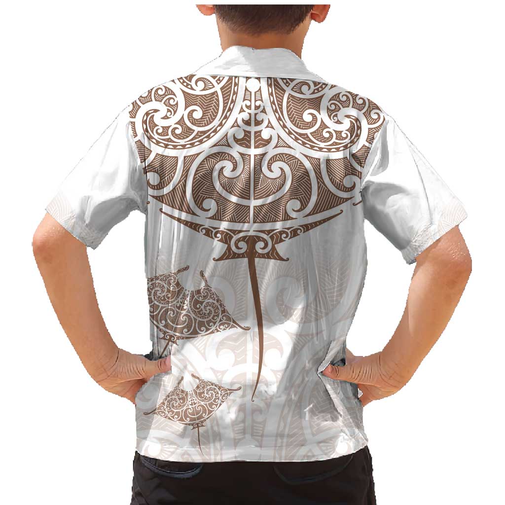 New Zealand Manta Ray Tattoo Family Matching Mermaid Dress and Hawaiian Shirt Aotearoa Maori Haehae Beige - Aussie Hoodie