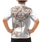 New Zealand Manta Ray Tattoo Family Matching Mermaid Dress and Hawaiian Shirt Aotearoa Maori Haehae Beige - Aussie Hoodie