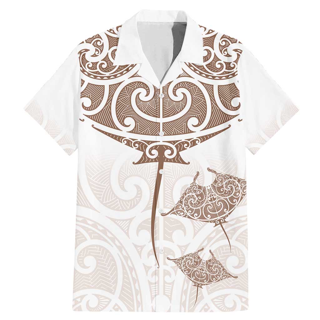 New Zealand Manta Ray Tattoo Family Matching Mermaid Dress and Hawaiian Shirt Aotearoa Maori Haehae Beige - Aussie Hoodie