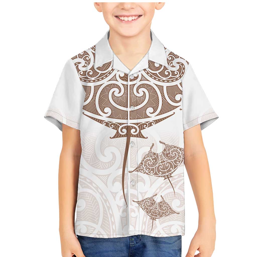 New Zealand Manta Ray Tattoo Family Matching Mermaid Dress and Hawaiian Shirt Aotearoa Maori Haehae Beige - Aussie Hoodie