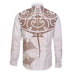 New Zealand Manta Ray Tattoo Family Matching Tank Maxi Dress and Hawaiian Shirt Aotearoa Maori Haehae Beige - Aussie Hoodie