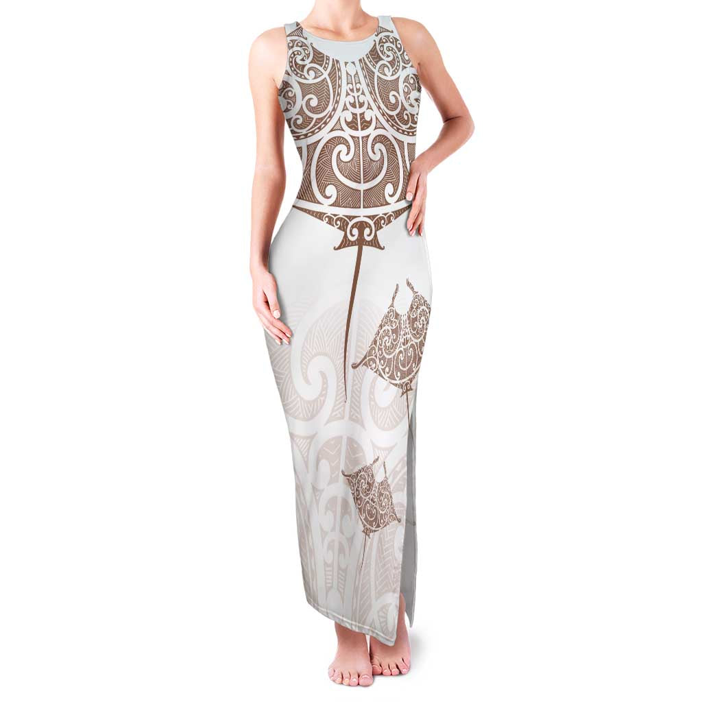 New Zealand Manta Ray Tattoo Family Matching Tank Maxi Dress and Hawaiian Shirt Aotearoa Maori Haehae Beige - Aussie Hoodie