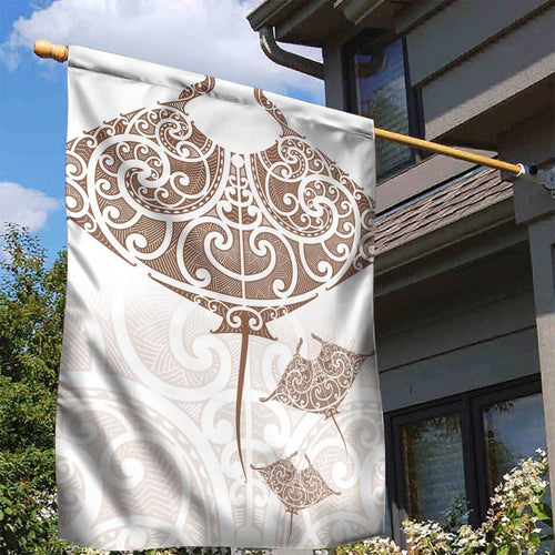New Zealand Manta Ray Tattoo Garden Flag Aotearoa Maori Haehae Beige - Aussie Hoodie