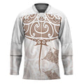 New Zealand Manta Ray Tattoo Hockey Jersey Aotearoa Maori Haehae Beige - Aussie Hoodie