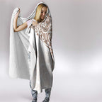 New Zealand Manta Ray Tattoo Hooded Blanket Aotearoa Maori Haehae Beige - Aussie Hoodie