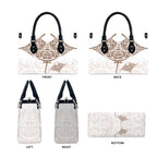 New Zealand Manta Ray Tattoo Leather Bag Aotearoa Maori Haehae Beige - Aussie Hoodie