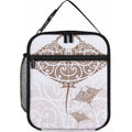 New Zealand Manta Ray Tattoo Lunch Bag Aotearoa Maori Haehae Beige