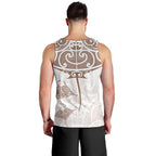 New Zealand Manta Ray Tattoo Men Tank Top Aotearoa Maori Haehae Beige - Aussie Hoodie