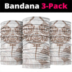 New Zealand Manta Ray Tattoo Neck Gaiter Aotearoa Maori Haehae Beige - Aussie Hoodie