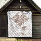 New Zealand Manta Ray Tattoo Quilt Aotearoa Maori Haehae Beige - Aussie Hoodie