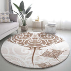 New Zealand Manta Ray Tattoo Round Carpet Aotearoa Maori Haehae Beige - Aussie Hoodie