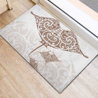 New Zealand Manta Ray Tattoo Rubber Doormat Aotearoa Maori Haehae Beige - Aussie Hoodie