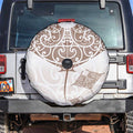 New Zealand Manta Ray Tattoo Spare Tire Cover Aotearoa Maori Haehae Beige - Aussie Hoodie