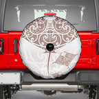 New Zealand Manta Ray Tattoo Spare Tire Cover Aotearoa Maori Haehae Beige - Aussie Hoodie