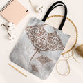 New Zealand Manta Ray Tattoo Tote Bag Aotearoa Maori Haehae Beige - Aussie Hoodie