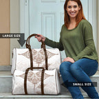 New Zealand Manta Ray Tattoo Travel Bag Aotearoa Maori Haehae Beige - Aussie Hoodie
