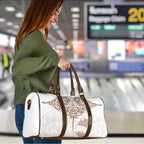 New Zealand Manta Ray Tattoo Travel Bag Aotearoa Maori Haehae Beige - Aussie Hoodie