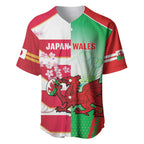 Japan and Wales Rugby Custom Baseball Jersey Brave Blossoms Welsh Dragon Together