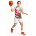 Japan and Wales Rugby Custom Basketball Jersey Brave Blossoms Welsh Dragon Together