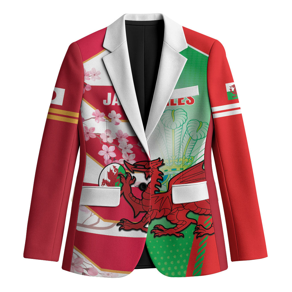 Japan and Wales Rugby Custom Blazer Brave Blossoms Welsh Dragon Together