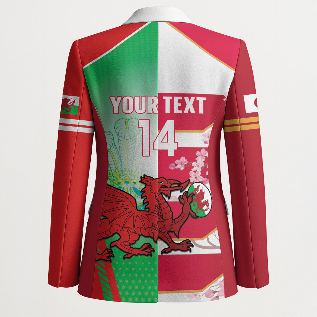 Japan and Wales Rugby Custom Blazer Brave Blossoms Welsh Dragon Together