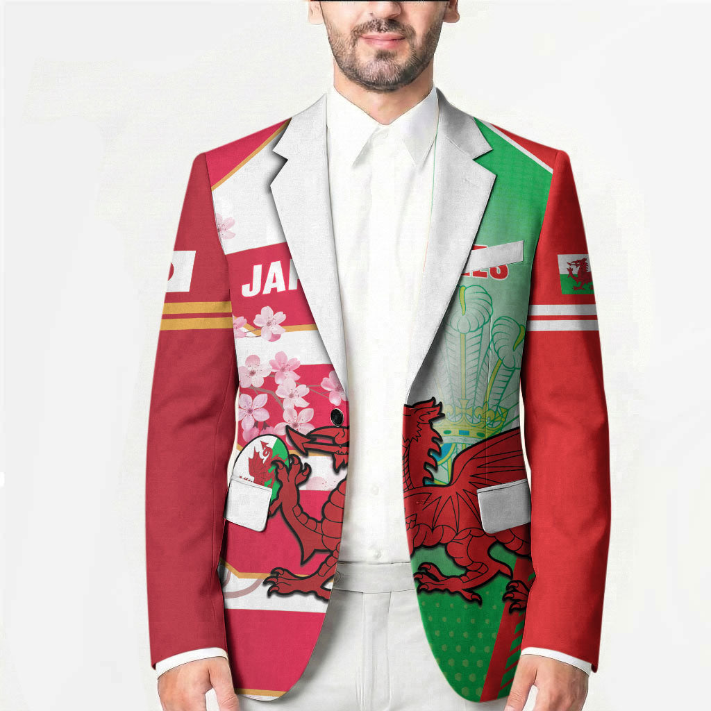 Japan and Wales Rugby Custom Blazer Brave Blossoms Welsh Dragon Together