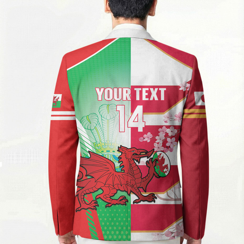 Japan and Wales Rugby Custom Blazer Brave Blossoms Welsh Dragon Together