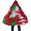 Japan and Wales Rugby Custom Cloak Brave Blossoms Welsh Dragon Together