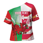 Japan and Wales Rugby Custom Cross Shoulder Shirt Brave Blossoms Welsh Dragon Together