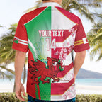 Japan and Wales Rugby Custom Hawaiian Shirt Brave Blossoms Welsh Dragon Together