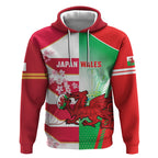 Japan and Wales Rugby Custom Hoodie Brave Blossoms Welsh Dragon Together