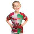 Japan and Wales Rugby Custom Kid T Shirt Brave Blossoms Welsh Dragon Together