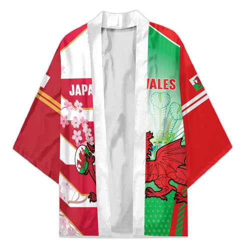Japan and Wales Rugby Custom Kimono Brave Blossoms Welsh Dragon Together