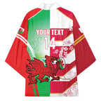 Japan and Wales Rugby Custom Kimono Brave Blossoms Welsh Dragon Together