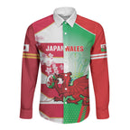 Japan and Wales Rugby Custom Long Sleeve Button Shirt Brave Blossoms Welsh Dragon Together