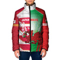 Japan and Wales Rugby Custom Padded Jacket Brave Blossoms Welsh Dragon Together